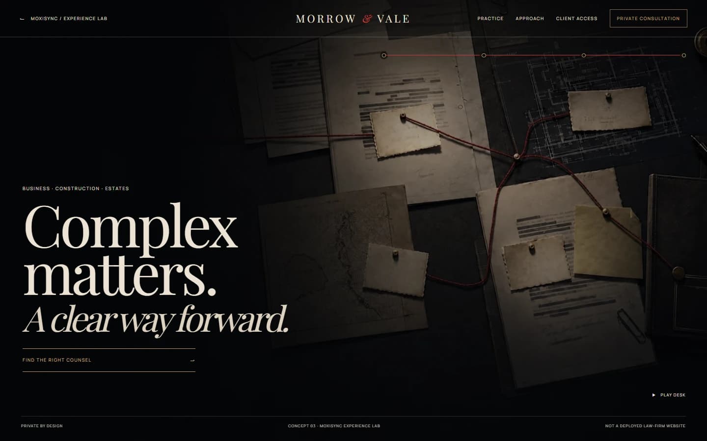 Morrow & Vale complete interface concept